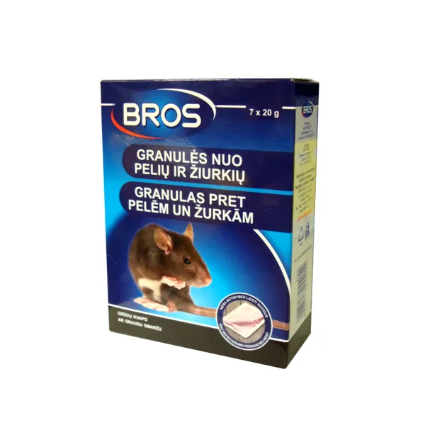 BROS granulės nuo pelių ir žiurkių, 140 g