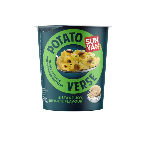 Bulvių košė SUN YAN POTATO VERSE su grybais, indelis, 50g