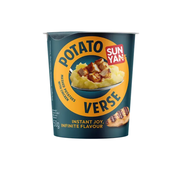 Bulvių košė SUN YAN POTATO VERSE su višitiena, indelis, 50g