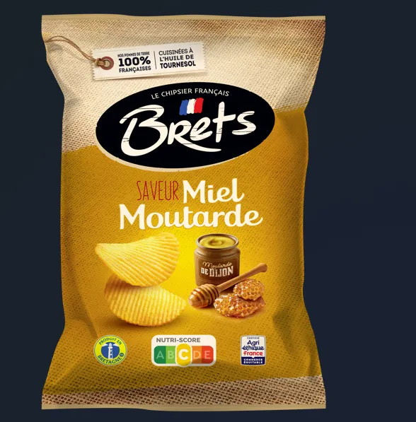 Bulvių traškučiai BRETS, medaus ir garstyčių skonio, 125 g