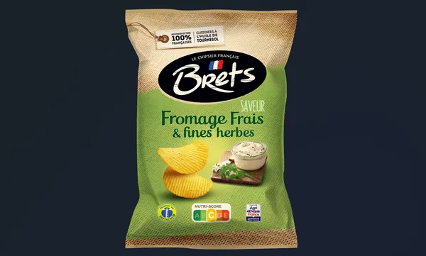 Bulvių traškučiai BRETS, tepamo sūrio ir žolelių skonio, 125g