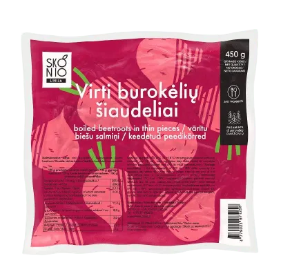 Burokėlių šiaudeliai, virti, vakuume, 450 g