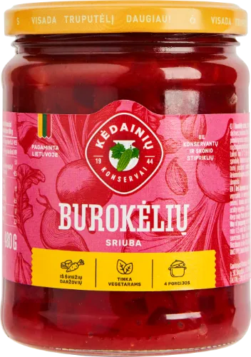 Burokėlių sriuba KĖDAINIŲ, 480 g, 0,5 l
