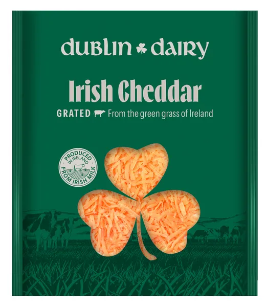 Čederio sūris DUBLIN DAIRY, airiškas raudonasis, tarkuotas, 150 g