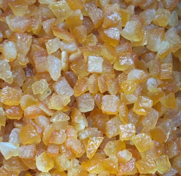 Cukruoti apelsinų kubeliai, 6x6 mm, 10 kg
