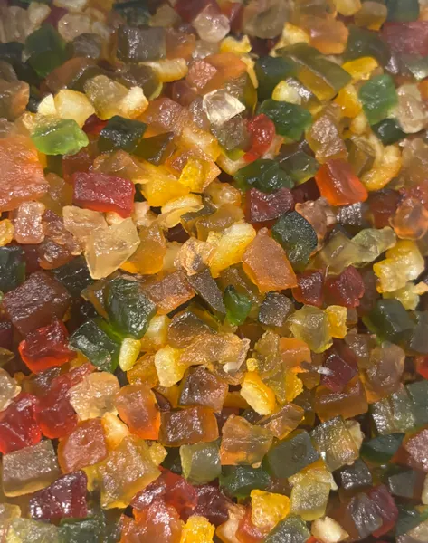 Cukruoti vaisių kubeliai, 6x6 mm, 10 kg