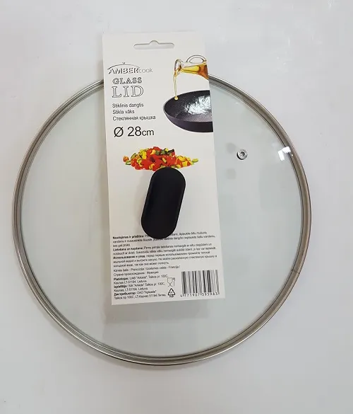 Dangtis keptuvei, grūdintas stiklas, D 28 cm, vnt