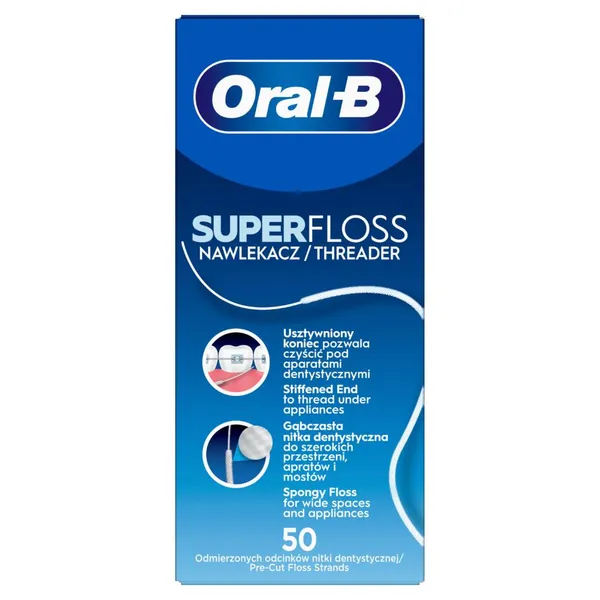 Dantų siūlas ORAL-B Super Floss, 50 vnt.