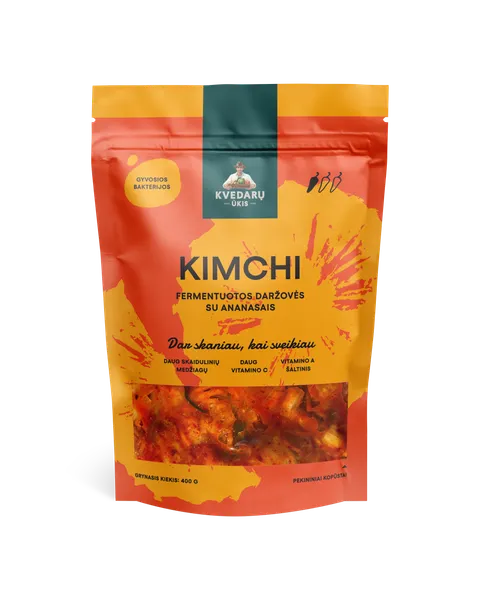 Daržovės KVEDARŲ ŪKIS Kimchi, fermentuotos, su ananasais, 400 g