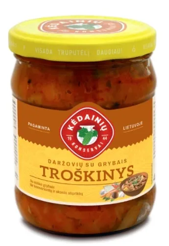 Daržovių troškinys KĖDAINIŲ su grybais, 0,5/480g