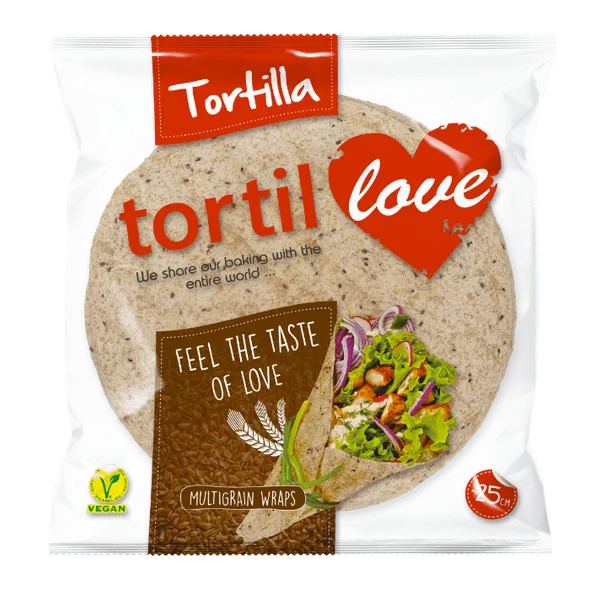 Daugiagrūdė tortilijos TORTILLOVE, kviečių ir rugių, 25 cm x 6 vnt, 360 g
