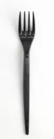 Daugkartinio naudojimo plastikinės šakutės SUPERIOR, PS, juodos, 18 cm, 50 vnt