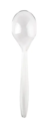 Daugkartinio naudojimo plastikiniai šaukštai SUPERIOR,  PS, skaidrūs, 18 cm, 50 vnt