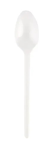 Daugkartinio naudojimo plastikiniai šaukšteliai SUPERIOR, PS, balti, 12,5 cm, 50 vnt
