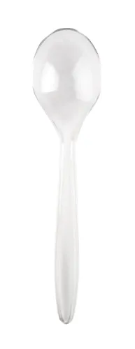Daugkartinio naudojimo plastikiniai šaukšteliai SUPERIOR, PS, skaidrūs, 12,5 cm, 50 vnt