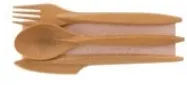 Daugkartinio naudojimo plastikinių įrankų rinkinys (šaukštas,servetėlė,peilis,šakutė), WPC, 300 vnt