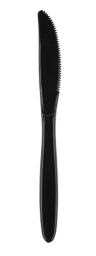 Daugkartinis peilis, juodos spalvos, plastikinis, 18 cm, 100 vnt.