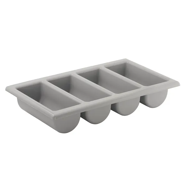 Dėklas įrankiams GN 1/1, pilkas, PP, 4 skyrių, 53 x 32,5 cm, H 10 cm, vnt