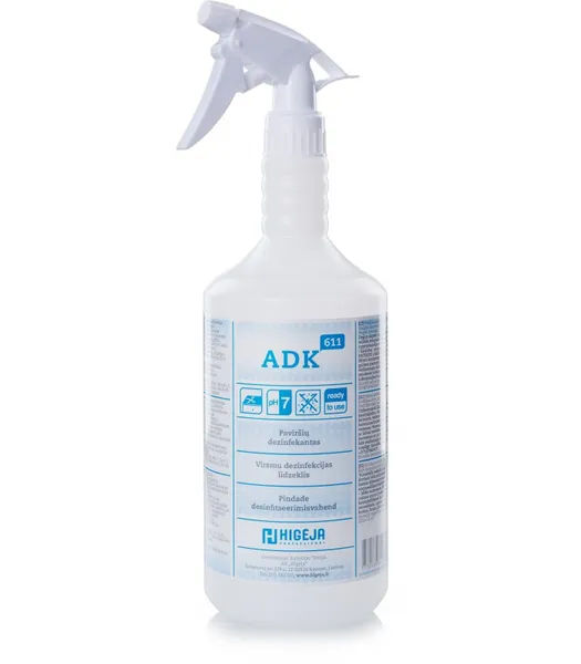 Dezinfekcinė priemonė ADK-611, su purkštuku, 1 l