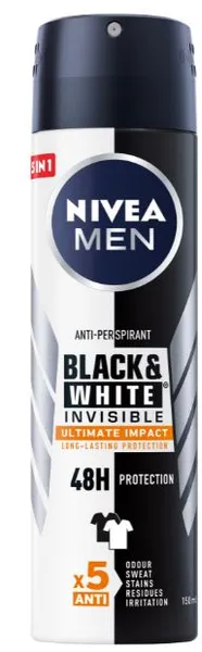 Dezodorantas NIVEA  Black & White Ultimate Impact, vyrams, purškiamas, 150 ml