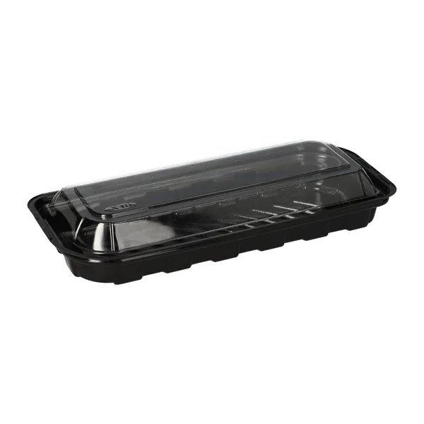 Dėžutė SUSHI, su dangteliu, R-PET, 210 x 88 x H 43  mm, 50 vnt
