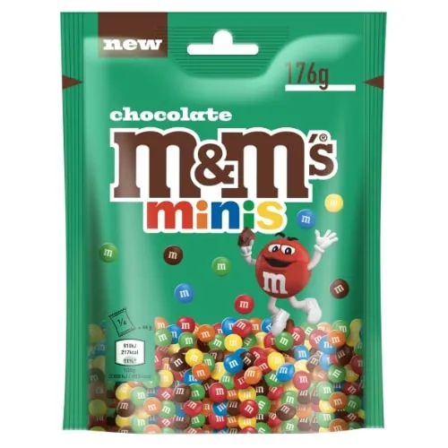 Dražė M&M's minis traškiame spalvotame glajuje, 176 g