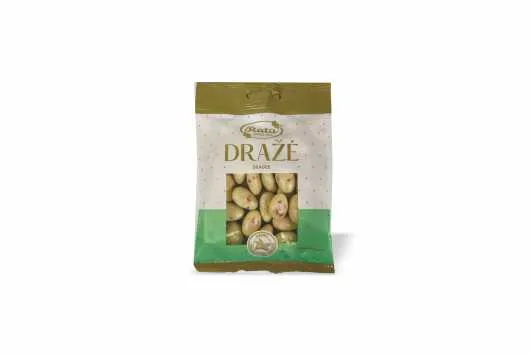 Dražė RŪTA Migdolai su baltuoju šokoladu ir braškėmis, 100 g