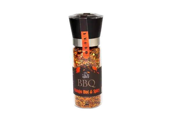Druskos ir prieskonių mišinys I AM THE SPICE, BBQ Mango Hot & Spicy, malūnėlyje, 140 g