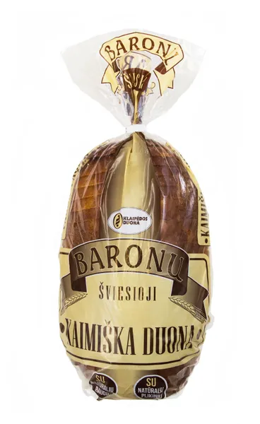 Duona BARONŲ Kaimiška, šviesi, raikyta, 800g