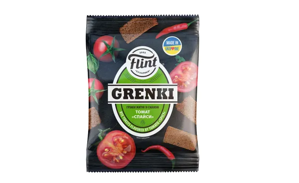 Duonos džiūvėsėliai FLINT, ruginiai, aštraus pomidorų skonio, 80 g