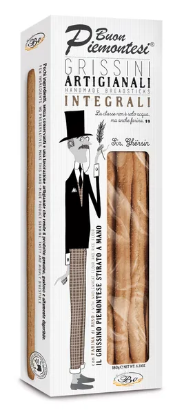 Maizes standziņas BUON PIEMONTESI Integrali, 100% kviešu pilngraudu ar rīsu miltiem, 180g