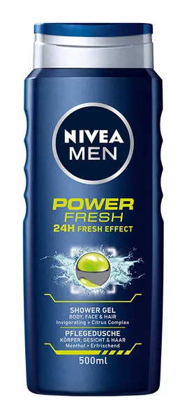 Dušas želeja NIVEA Power Fresh, vīriešiem, 500ml