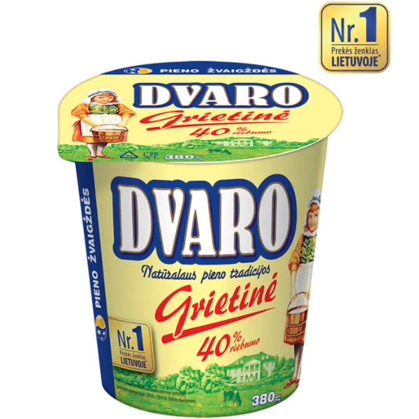 DVARO grietinė, 40%, 380 g
