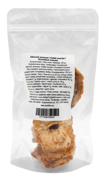 Žāvēti ananasi, 300g D