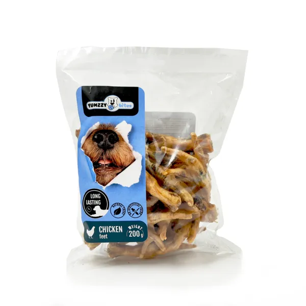 Suņu gardums YUMZZY BITES, žāvētas vistas kājas, 200g