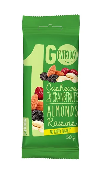 Džiovintų uogų ir riešutų mišinys 1GO, 50 g