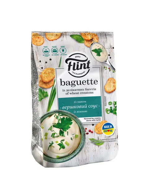 Grauzdiņi FLINT Baguette, ar krējuma mērces un garšaugu garšu, 90g