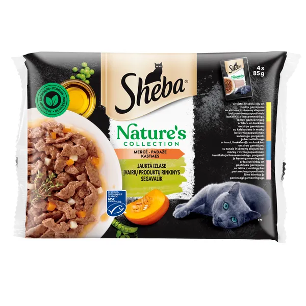 Barība kaķiem Sheba Nature’s Collection jauktā izl. 4x85g