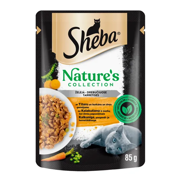 Ėdalas katėms SHEBA, su kalakutiena, maišeliuose, 85 g