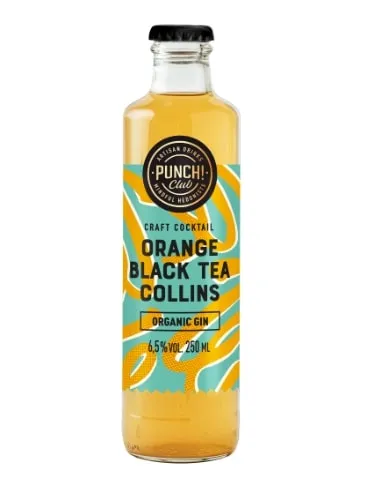 Ekologiškas akoholinis kokteilis PUNCH CLUB, Orange & Black Tea Collins, 6.5%, 250 ml LT-EKO-001