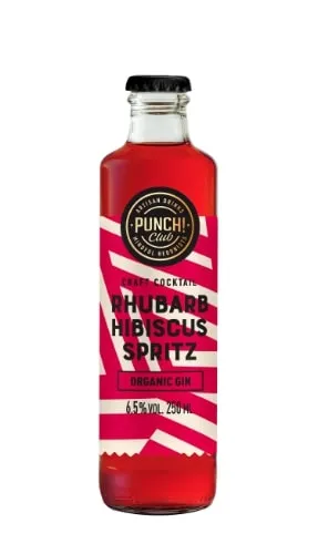Ekologiškas alkoholinis kokteilis PUNCH CLUB, Rhubarb & Hibiscus Spritz 6.5%, 250 ml LT-EKO-001