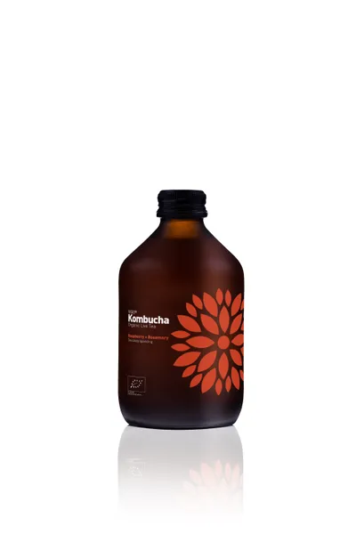 Ekologiškas gaivusis arbatos gėrimas VIGO Kombucha, avietė+rosmarinas, 330 ml, LT-EKO-001 D