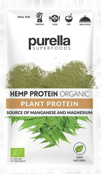 Ekologiškas kanapių proteinas PURELLA, 45 g, LT-EKO-001