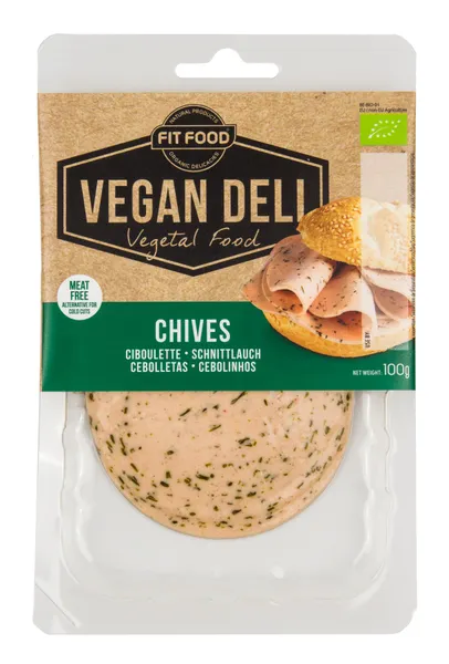 Ekologiškas veganiškas gaminys VEGAN DELI, pjaustytas, su žirniais, 100g, LT-EKO-001