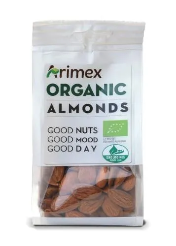 Ekologiški migdolai ARIMEX Organic, 150 g, LT-EKO-001