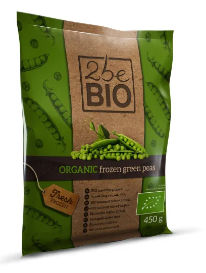 Ekologiški šaldyti žirneliai, 2beBIO, 450 g, LT-EKO-001