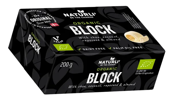 Ekologiški tepieji riebalai NATURLI Vegan Block,  200g, LT-EKO-001