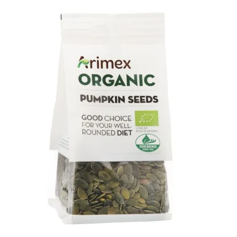 Ekologiškos lukštentos moliūgų sėklos ARIMEX Organic, 200g, LT-EKO-001