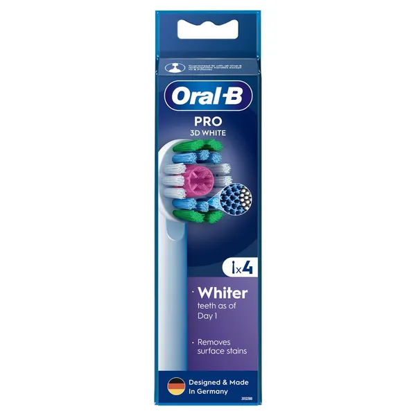 Elektrinio dantų šepetėlio galvutės ORAL-B 3D White Pro, 4 vnt.