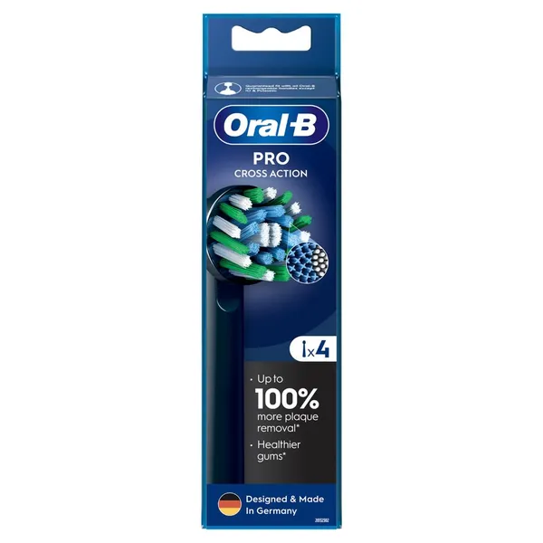 Elektrinio dantų šepetėlio galvutės ORAL-B Cross Action Black Pro, 4 vnt.